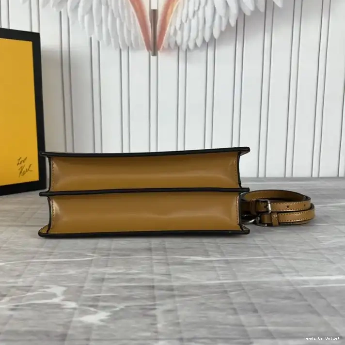 Affordable HOT Mini Calf Leather In Cut Fendi Peekaboo Brown Bag 0328